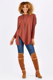 Boxy Top W/Side Split--VIG-VE025