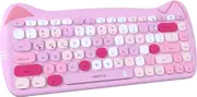 UBOTIE Bluetooth Wireless Keyboards, Colorful Cute Cat Deisgn Office Keyboards, Portable Slim Compact Size for Laptop, Tablet, Smart Phones