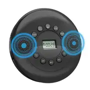 Portable Bluetooth CD Player with Headphones Discman Walkman CD Player Rechargeable with Dual Stereo Speakers,MP3 USB(Black)