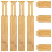 4 Pack Adjustable Bamboo Drawer Dividers - 12.5" - 21.7" Expandable Drawer Se...