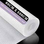 60cm x 500cm Non Slip Drawer Liner - Non Adhesive Shelf Liners Food Grade Waterproof Easy Cut Eco-Friendly Drawer Liners EVA Transparent Protector Mat for Kitchen Fridge Dining Table Shoe Cabinet