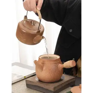 圍爐煮茶茶壺炭烤茶爐網紅泡茶壺器提梁柴燒南瓜壺戶外露營泡茶壺