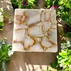 Natural Agate Stone Square Coffee Table Luxury Bar Side Top Modern Garden Decor
