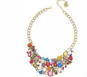 $140 Betsey Johnson xox Trolls Bib Multi Charm Statement Necklace
