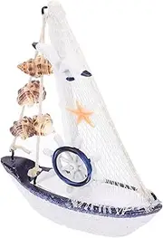 STOBAZA Wooden Sailing Boat Model Rustic Nautical Table Centerpiece Decoration for Home Office Bar Restaurant Craftsmanship for Lifelike Appeal Sailboat Ornament