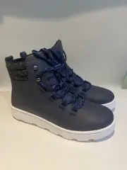Clarks Ladies Step Explor Hi Navy Blue Hiker Style Rugged Boots, UK 7