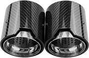 2Pcs Exhaust End Tips Carbon Fiber Tail tips Clamp Bolt Connection Stainless Steel Muffler Compatible For BMW M2 F87 M3 F80 M4 F82 F83(3-70mm)