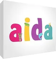 Little Helper LHV-AIDA-A6BLK-15IT Decorative Panel Newborn/Christening Gift Idea, Personalised Design with Girl Name Aida, Multi-Colour, 10.5 x 14.8 x 2 cm