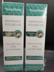 (2 Pack) Whitening Pulling Oil - Coconut & Mint - All Natural - 8 fl oz Ea. Pk
