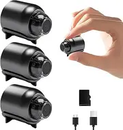 Mini Hidden Camera, Wireless Rechargeable Portable Security Camera, with Night Vision WiFi, Motion Detection, HD 1080P,Compact and Discreet Surveillance for Home, Office, or Travel (3pcs Charging)