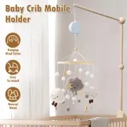 Baby Crib Mobile Arm 27" Wooden Crib Mobile Holder with Clockwork Box Anti Slip