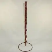 15" Hand Carved Vinespell Mahogany Wood Magic Wand Witch Wizard w/ Velvet Bag
