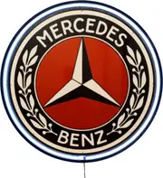 LARGE Mercedes Benz Merc Bar Garage Wall Light Sign White Neon