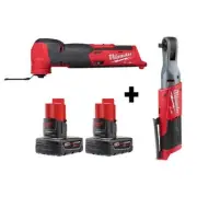 Milwaukee Oscillating Multi-Tool + Ratchet 12V Li-Ion Cordless + (2) Batteries