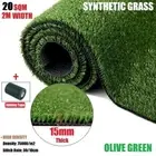 20SQM Synthetic Grass Turf 15mm Pile Olive Artificial Grass 10m Joining Tape