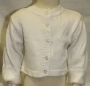 JACADI Girl's Balade White Long Sleeve Cotton Cardigan Sz 18 Months NWT $48