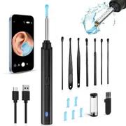 Black Smart Visual Ear Pick Cleaner Earwax Cleaning Set with HD Camera Otoscope