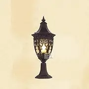 Outdoor lamp Waterproof IP54 Outdoor Glass Lantern Pillar Lamp European Retro Antirust Aluminum Die-cast Column Lamp E27 External Rainproof Street Lig