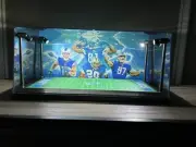 Detroit Lions Custom 2 Mini Helmet display case with LED lights - Barry Sanders