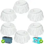 6 Pack Mop Heads Replacements, Compatible with FunClean Spin Mop & Mop Bucket...