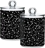 GAIREG Zodiac Constellation Horoscope Signs Cotton Swab and Cotton Ball Holder, Qtips Cotton Swabs Holder Set of 4