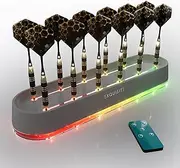 CC-EXQUISITE Dart Holder –- Desktop RGB LED Display with Remote Control & Customizable Lighting Darts, Stand for Steel and Soft Tips, can Hold up to 12 Darts, Darts Organizer…
