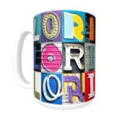 LORI Coffee Mug / Cup featuring the name in photos of sign letters