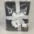 UGG Australian Plush Faux Fur Reversible Bliss Throw Blanket, Seal, 50 x 70 in