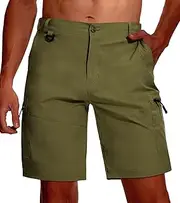 [PEGENO] Men's Hiking Cargo Shorts 9" Quick Dry Outdoor Lightweight Shorts for Men with Multipocket