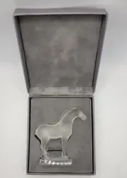 Lalique Crystal Cheval Tang Paperweight