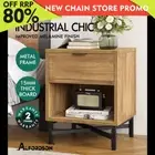 ALFORDSON Bedside Table Retro Nightstand Side Cabinet Storage Shelf Brown