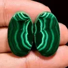 47.50 Cts 100% Natural Tempting Malachite Oval 23X13X5 MM Pair Cabochon Gemstone