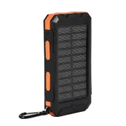 10000mAh Outdoor Fast Charge Solar Mobile Power Bank Case DIY Kit with Compass Black Orange