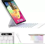 Snugg iPad Air 13 Case w/ Keyboard with Apple Pencil Holder & Live Batts - WHiTe