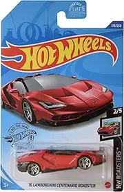 [Hot Wheels] 1:64 Scale Lamborghini Centenario Roadster, Red, 4.3 x 1.3 x 6.5 inches, Car Model, Die-Cast Vehicle, Kids, Boys