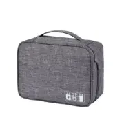 USB Data Line Storage Bag For Travel Electronic Organizer Grey R1Y34608