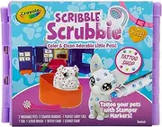 CRAYOLA 74 7367 Scribble Scrubbies Pets Glam Shop, Stamper Markers, Pets, Colour & Customise, Washable, Great Kids