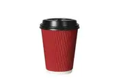 Toque 200 Pcs 16oz T/A Coffee Cups w/ Lids-Red