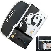 Back Seat Car Organizer - Panda Design Protector Kick Mats With Tablet Holder - Waterproof Stain Resistant Large Capacity Phone Holder For Most Vehicles