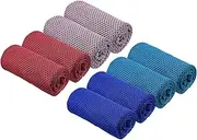 uxcell Cooling Towel 40"x12" 8Pcs Ice Towel for Neck and Face, Soft Breathable Chilly Towels Sweat Absorbing for Yoga Sports Gym Workout Camping Fitness Running Golf, Multicolor