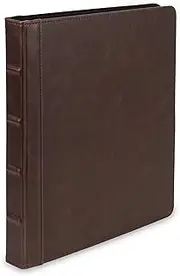 Samsill Vintage Hardback 3 Ring Leather Binder, Professional Binder Organizer, Planner Binder, 0.5 Inch 3 Ring Binder, Letter Size 8.5 x 11, No Zipper, Faux Brown Leather