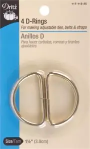 Dritz 117-112-35 Metal "D" Rings 1-1/2" 4/Pkg-Gilt