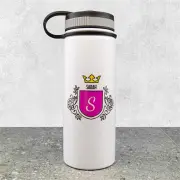 Crest Name White Sports Bottle