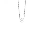 Sterling Silver Necklace with Initial Pendant S