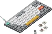 nuphy Air75 V2 Portable 75% Mechanical Keyboard,Wireless Keyboard,Supports Bluetooth/2.4G/USB-C RGB Bluetooth Keyboards,Compatible with Windows/Mac OS/Linux Systems Grey-Gateron Brown Switch