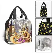 c835 Tangled Rapunzel Princess Lunch Bags Kids School Insulated Lunch Bag Portable Cooler Tote Food tbd835