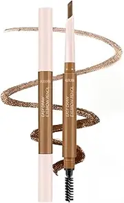 Okerker Brown Dual-Ended Eyebrow Pencil - Waterproof, Smudge-Proof Brow Liner with High Pigment, Smooth Glide Formula, Built-In Sharpener#02