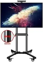 Tv Mounts Motorised Stand，TV Stands Universal Mobile TV Floor Stand - Swivel Height Adjustable Bracket Mount for 32 40 42 43 50 55 65 Inch Flat Screen TVs, Black Beautiful Scenery
