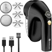 Electric Lint Remover , Rechargeable Bobble Remover for Clothes, 2 Adaptable ...