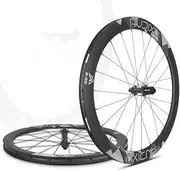 50mm Road Bike Wheelset 700c Carbon Front Rear Wheels Compatible with Tubeless & Clincher, HG Disc Brake Thru Axle Hub for 8-12 Speed Cassette
